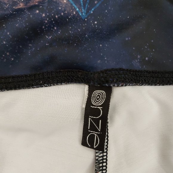 Onzie Blue Orange Active Leggings Elastic Waist Mid Rise Womens Size S/M - Picture 8 of 9